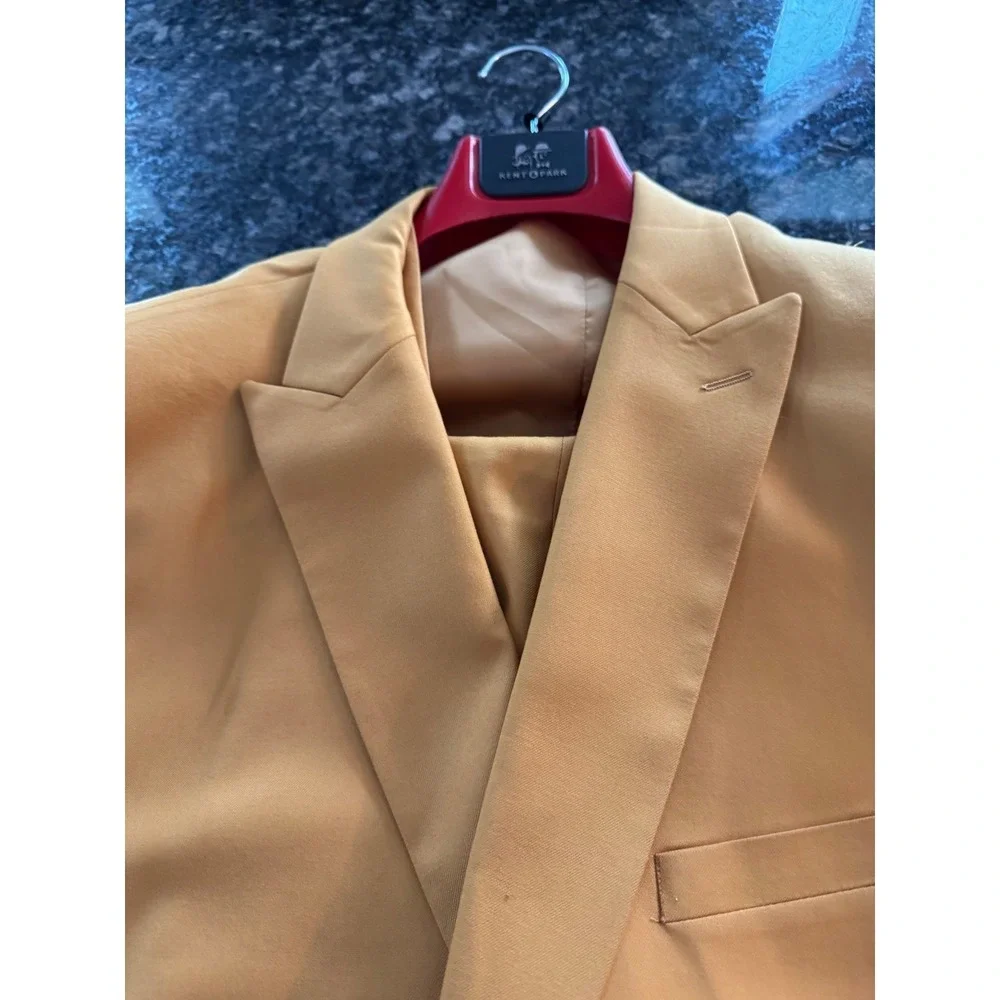 Kent & Park Mens 3 Piece Suit Gold M2770‎ Superior 150s Wool Touch 52R New